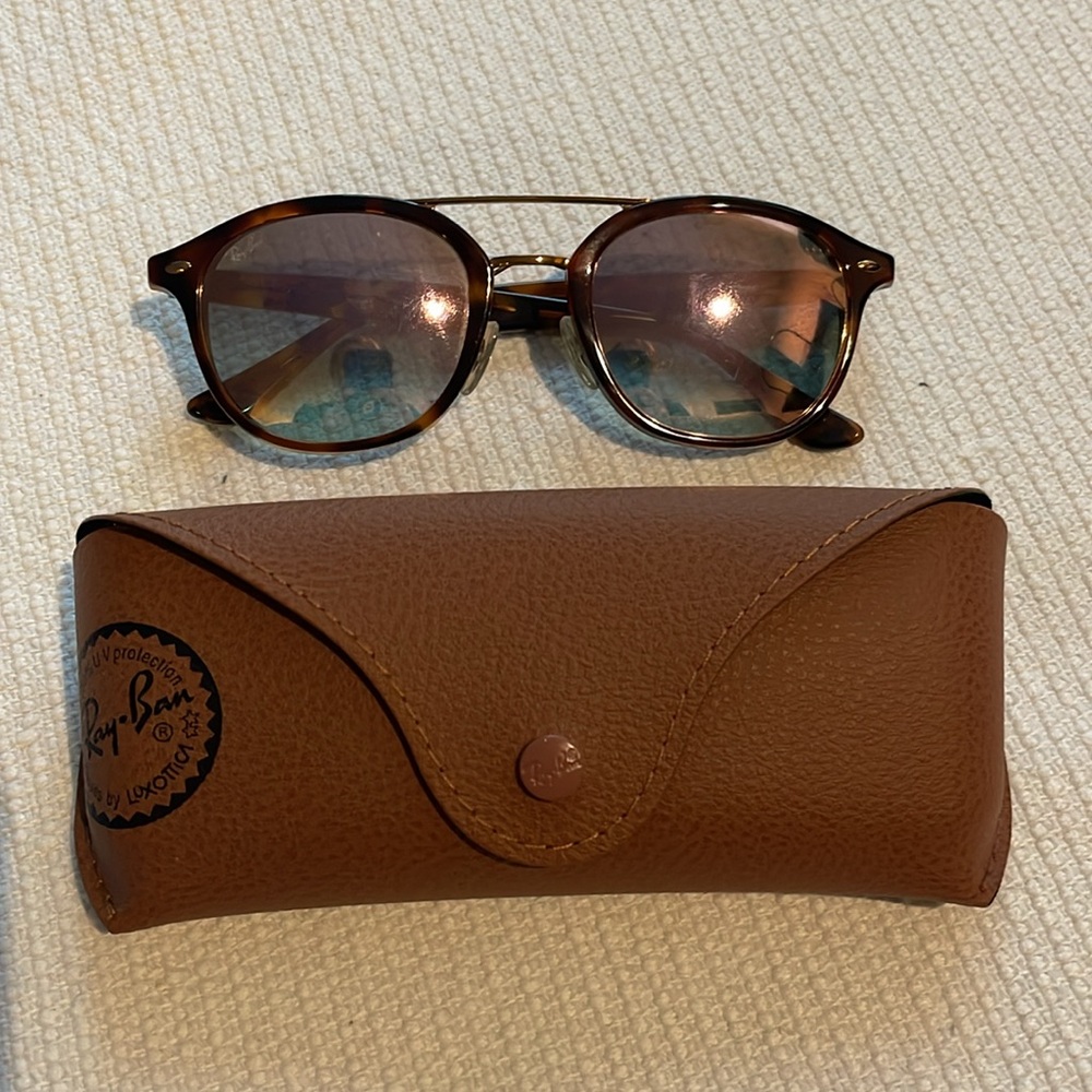 Ray-Ban RB2183-1127B9 Tortoise Square Pink Gradient Mirror Lens Sunglasses